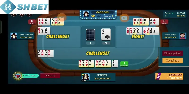 Thành viên mới chơi đánh phỏm đổi thưởng không giới hạn tại Shbet