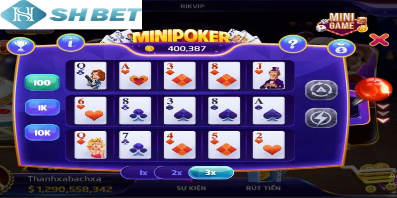 Áp dụng hướng dẫn tham gia chơi mini poker trực tuyến đổi thẻ