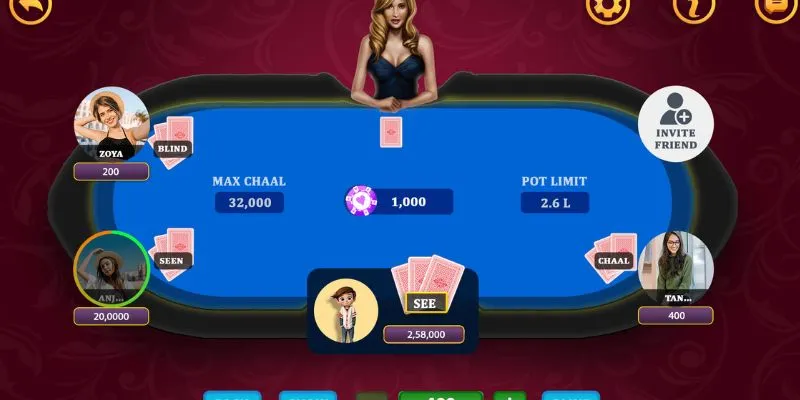 Khám phá cách cược trong Teen Patti online
